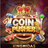Coin Pusher arcade shelf with stacked coins