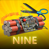 Nine card game numeral badge